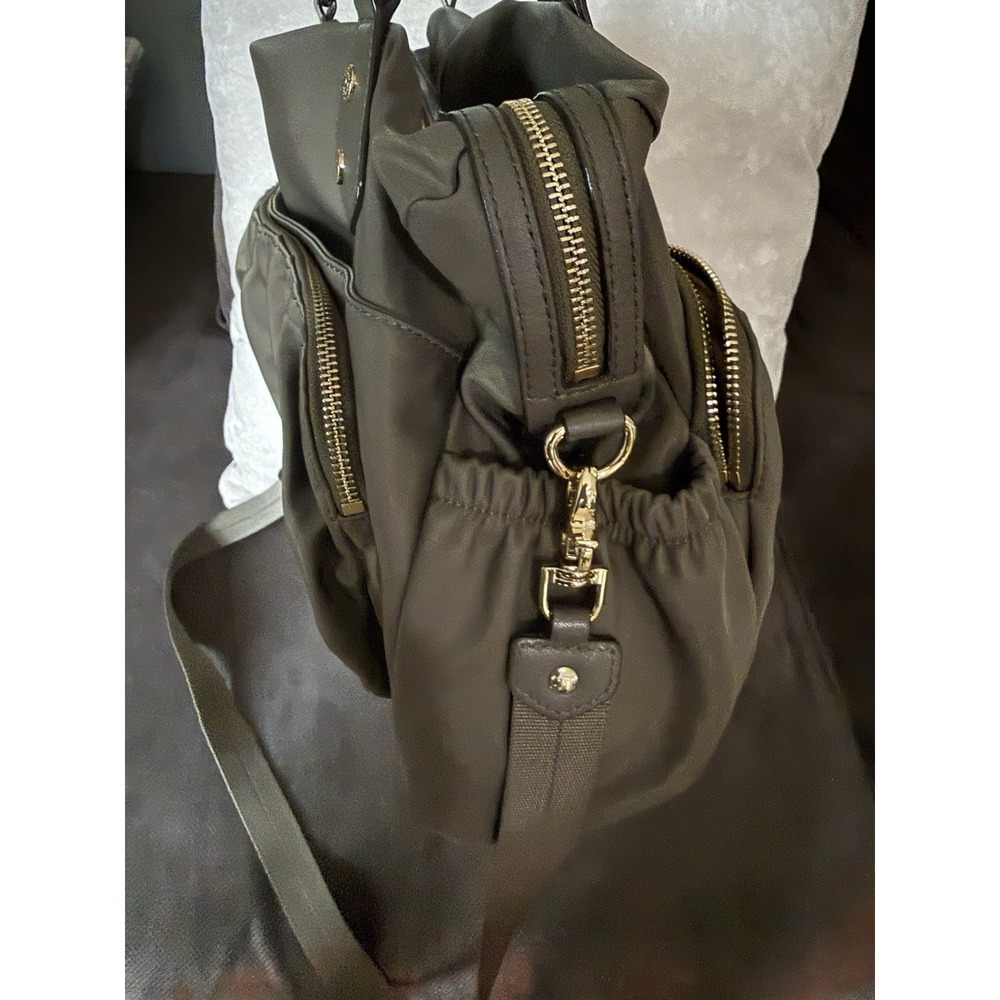 MZ Wallace Gray Nylon and Leather Bedford Jane Shoulder Bag with Zip Pouch - Picture 8 of 16